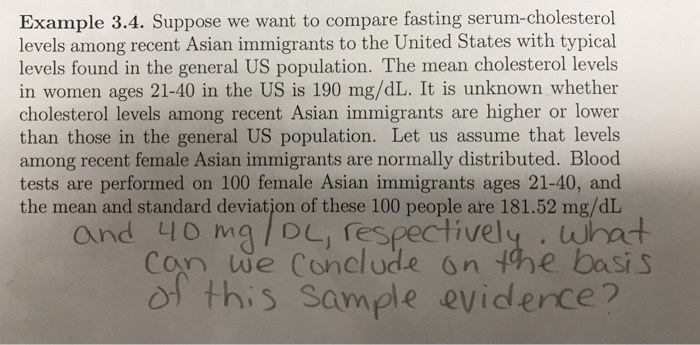 Solved Example 3.4. Suppose we want to compare fasting | Chegg.com