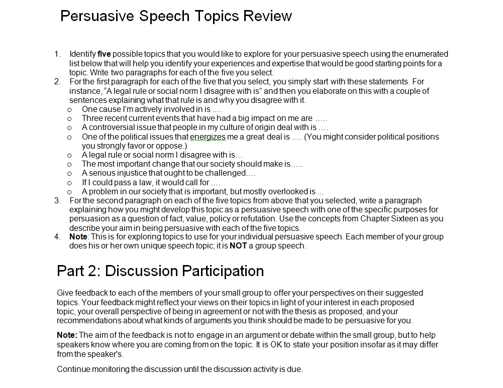 really good persuasive speech topics