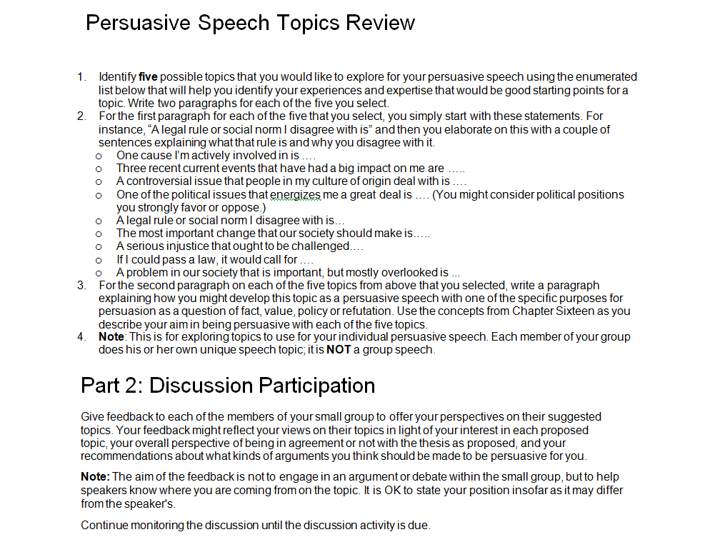 topics for speech for 2 3 minutes