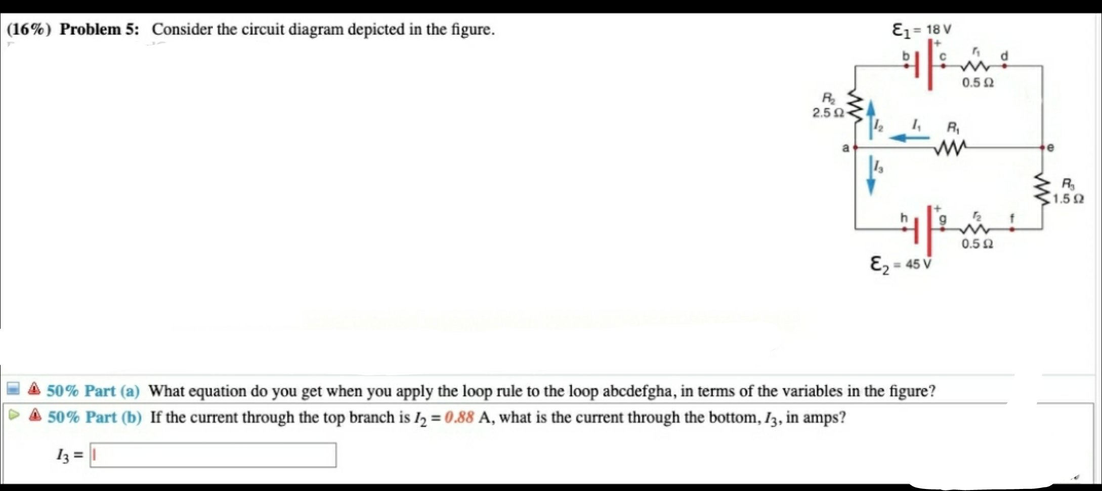 Solved (16%) Problem 5: Consider the circuit diagram | Chegg.com