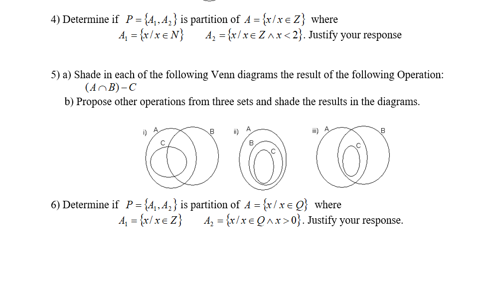 Solved Exercises To Practice Sets Be The Sets U X Chegg Com