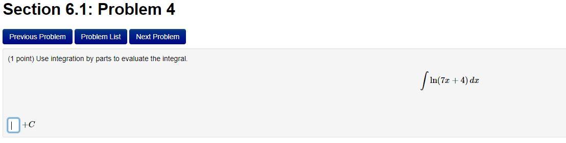Solved Section 6.1: Problem 4 Previous Problem Problem List | Chegg.com