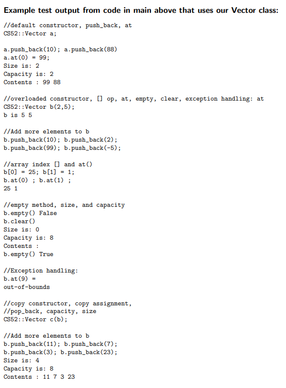 Dynamic Memory Management & OOP: A Minimal C++ Vector | Chegg.com