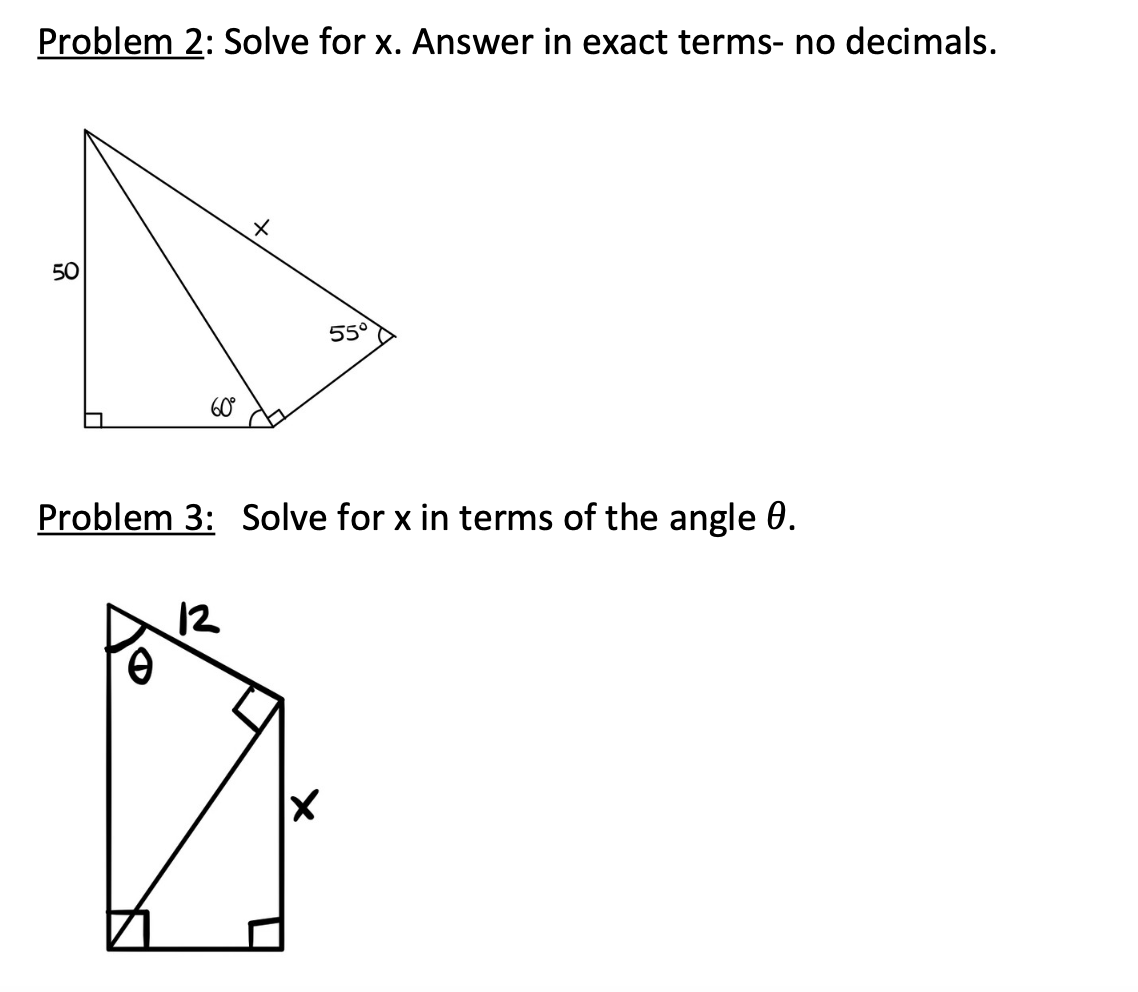 Solved Problem 2 Solve For X Answer In Exact Terms No 5017