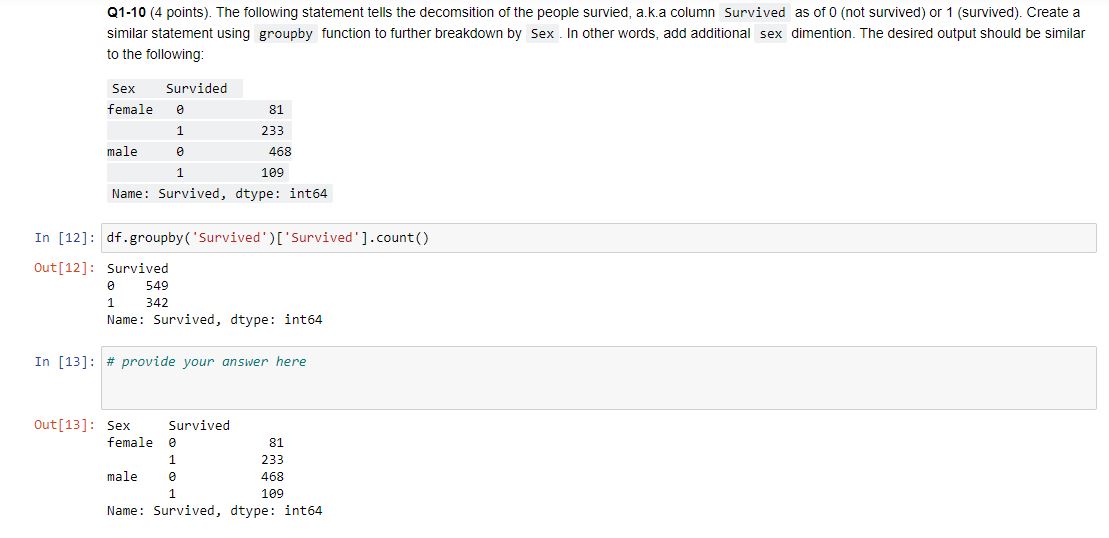 Solved Python: Titanic Data with pandas Q1-1. use read_csv | Chegg.com