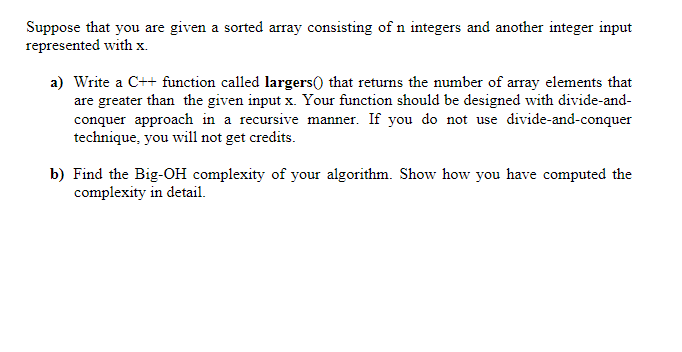 Solved Suppose that you are given a sorted array consisting | Chegg.com