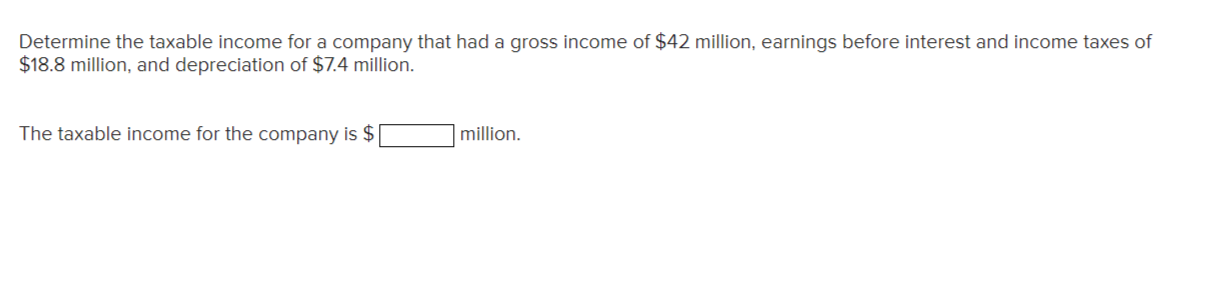 Solved Determine The Taxable Income For A Company That Had A | Chegg.com