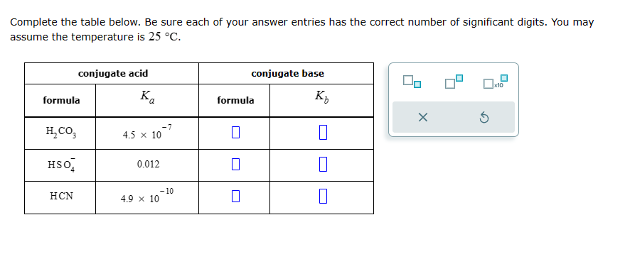 Solved Complete the table below. Be sure each of your answer | Chegg.com