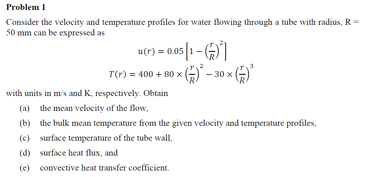 Solved Problem 1 Consider the velocity and temperature | Chegg.com
