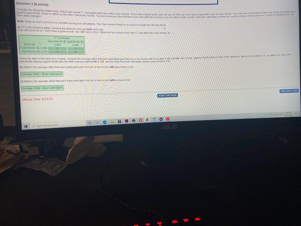 Solved Question 3 [8 points) Consider the following | Chegg.com