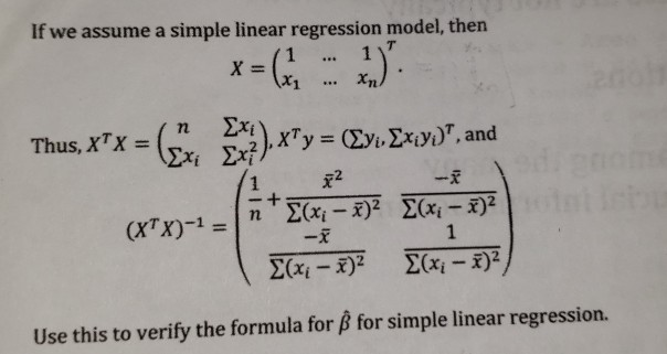 Solved If we assume a simple linear regression model, then | Chegg.com