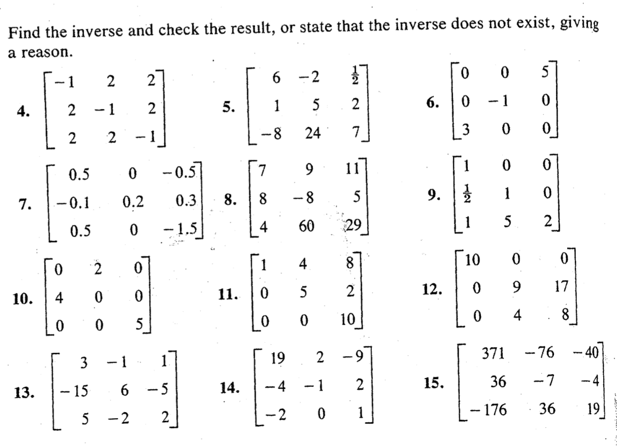 Find the inverse and check the result, or state that | Chegg.com