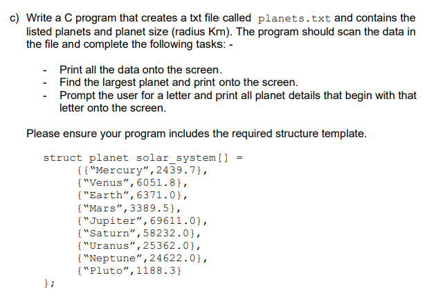 Solved c) Write a C program that creates a txt file called | Chegg.com
