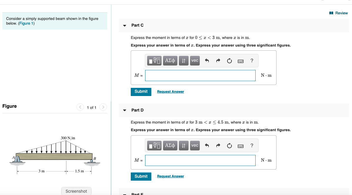 Solved A Review Consider a simply supported beam shown in | Chegg.com