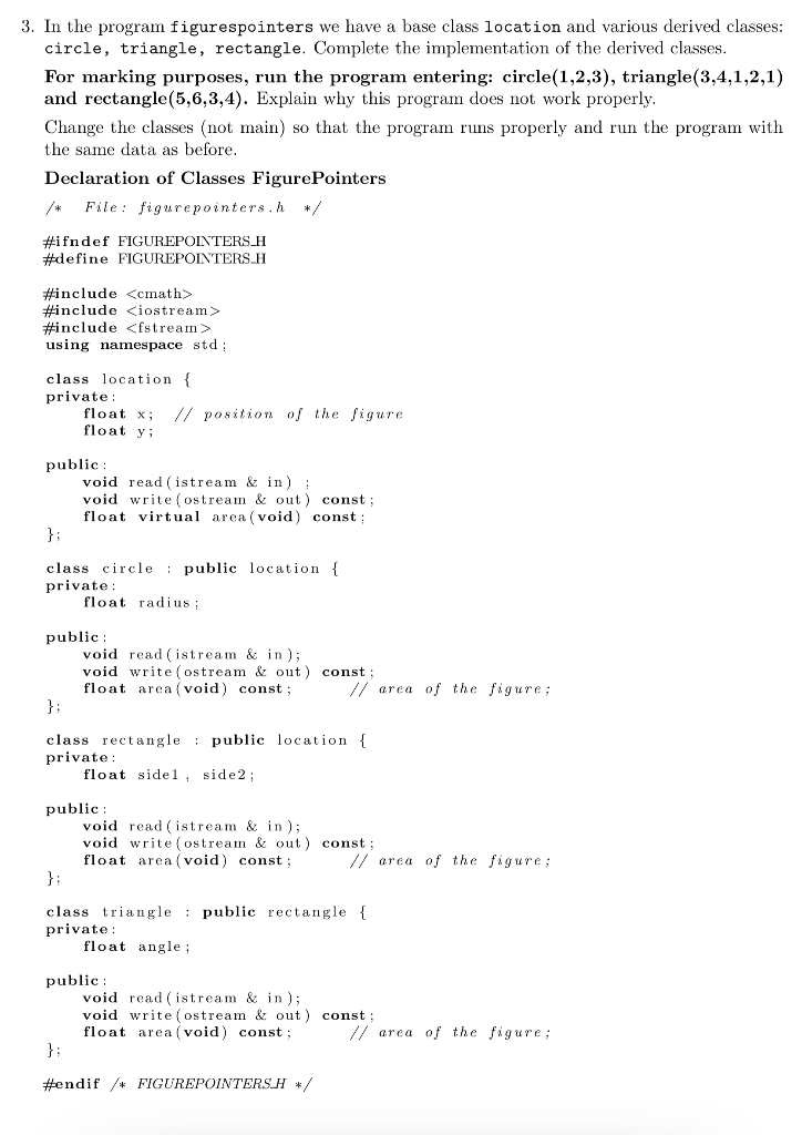 3. In the program figurespointers we have a base | Chegg.com