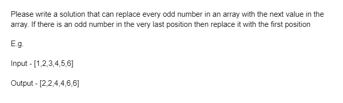 Solved Please write a solution that can replace every odd | Chegg.com