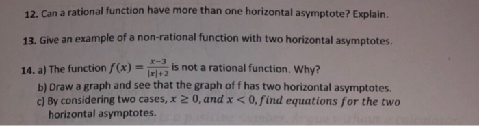 Solved 12. Can a rational function have more than one | Chegg.com