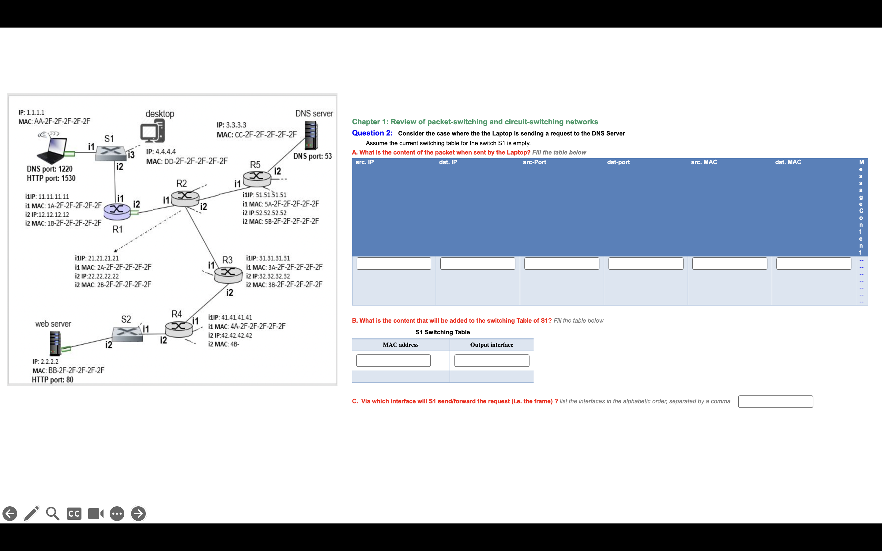 Solved Chapter 1: Review of packet-switching and | Chegg.com
