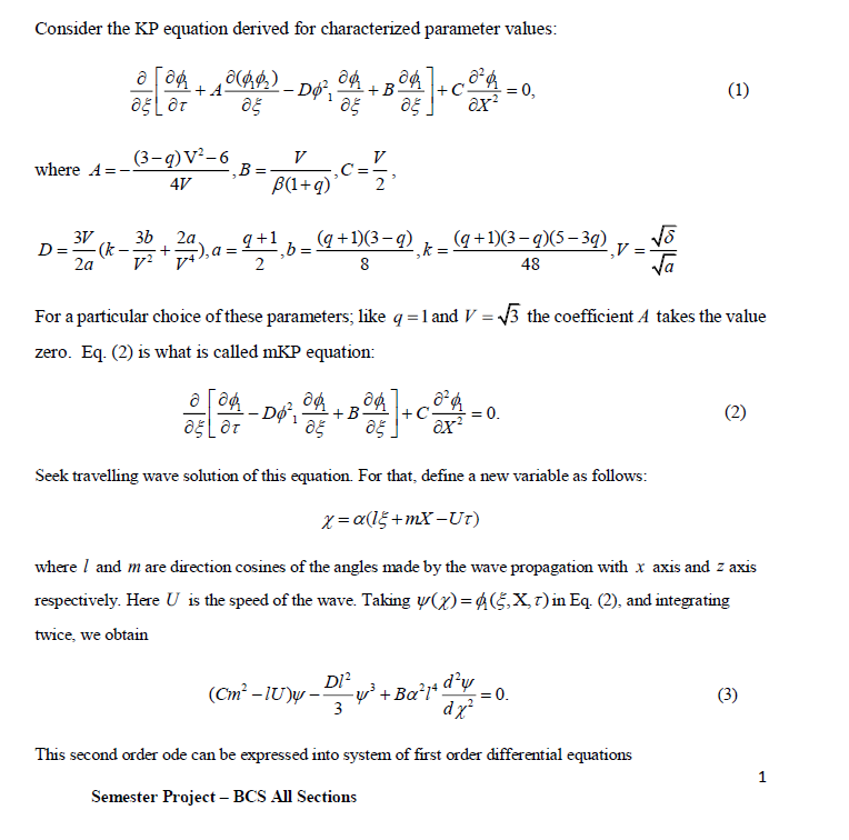 Solved Consider the KP equation derived for characterized | Chegg.com