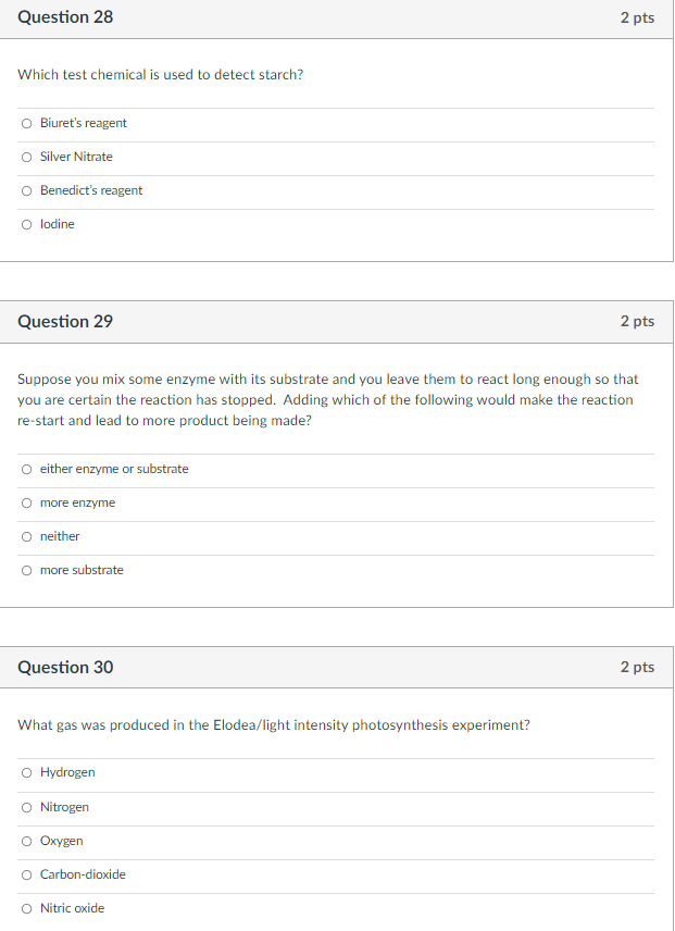 Solved Question 28 2 pts Which test chemical is used to | Chegg.com