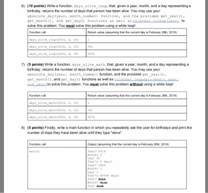 Solved Instructions: 1) (5 points) Write a function, | Chegg.com