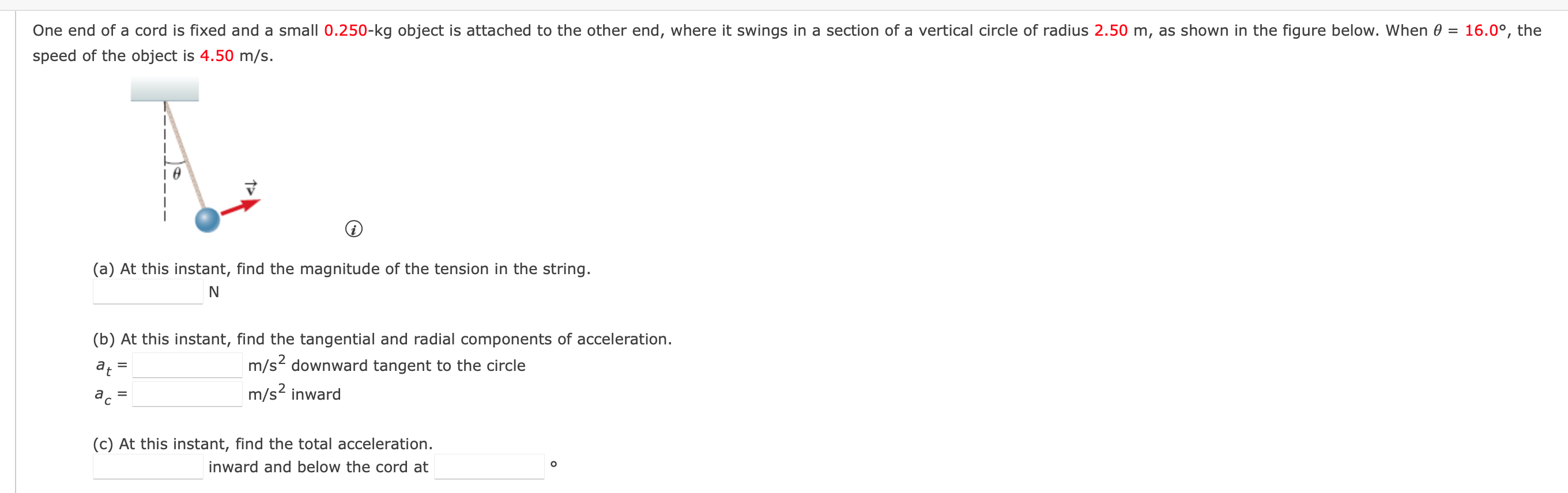 Solved = One End Of A Cord Is Fixed And A Small 0.250-kg 