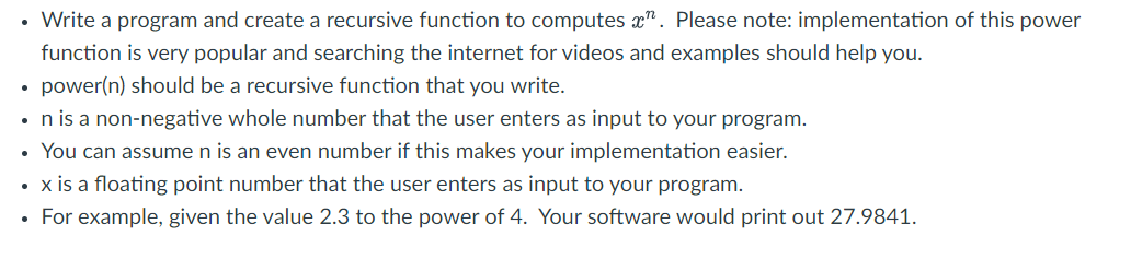 Solved Write a program and create a recursive function to | Chegg.com