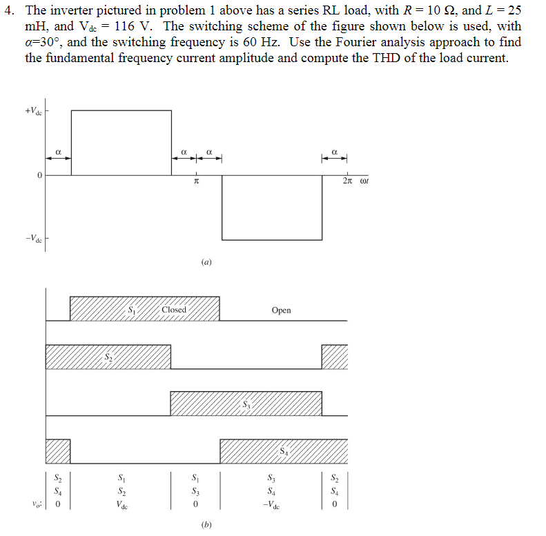 Solved = 4. The inverter pictured in problem 1 above has a | Chegg.com