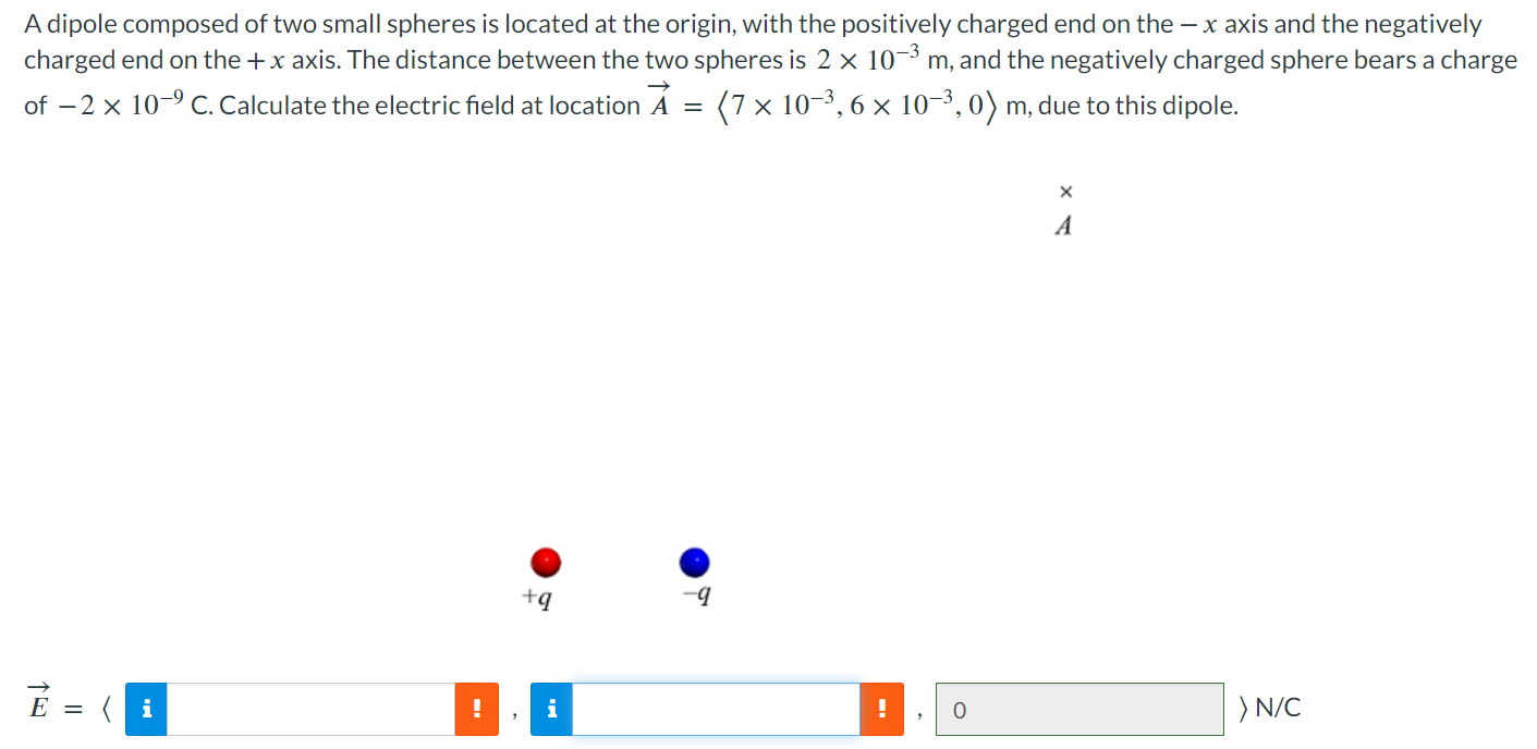 Solved A Dipole Composed Of Two Small Spheres Is Located At | Chegg.com