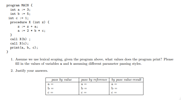 Solved Program MAIN { Int A := 3; Int B := 5; Int C := 1; | Chegg.com