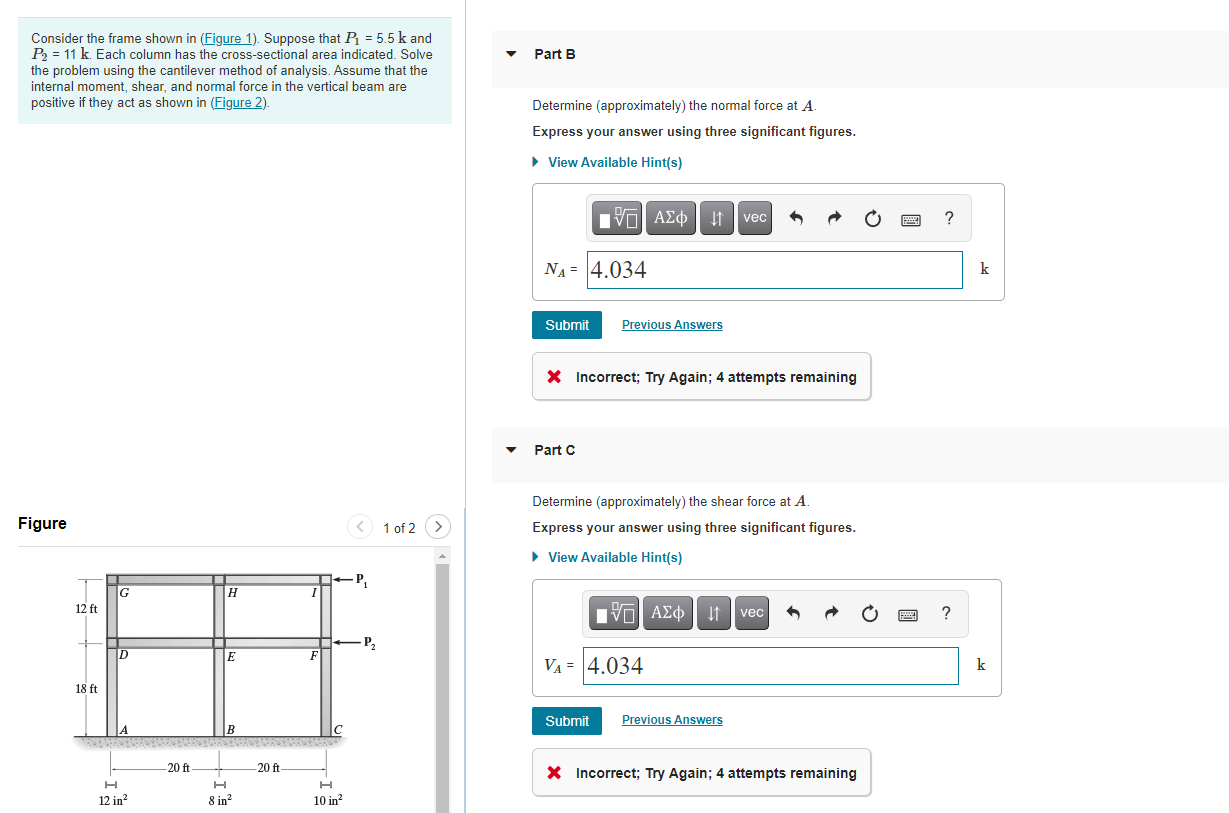 Solved Part B Consider the frame shown in (Figure 1). | Chegg.com