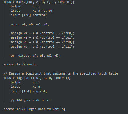 Solved Below is the specification for a random logic unit. | Chegg.com