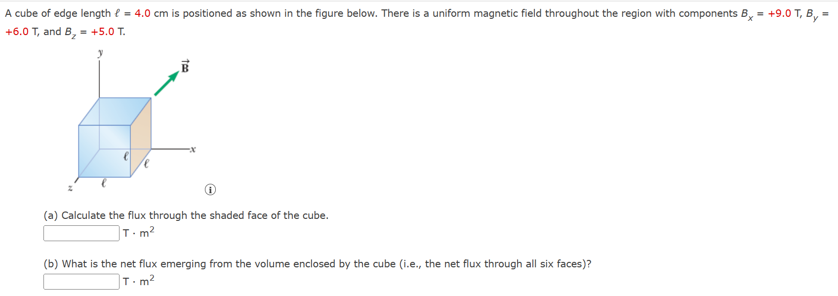 Solved A Cube Of Edge Length ℓ=4.0 Cm Is Positioned As Shown | Chegg.com