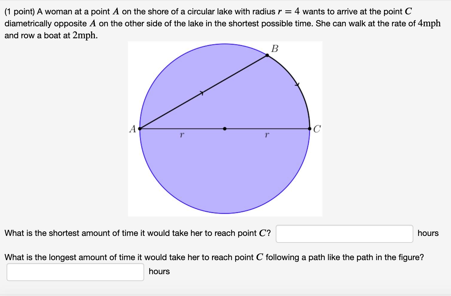 solved-a-woman-at-a-point-a-on-the-shore-of-a-circular-chegg