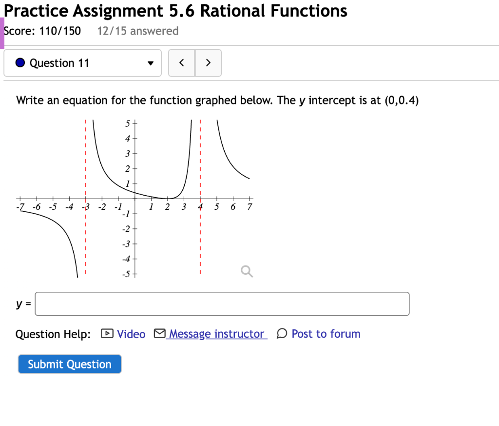 Solved Practice Assignment 5.6 Rational Functions Score: | Chegg.com