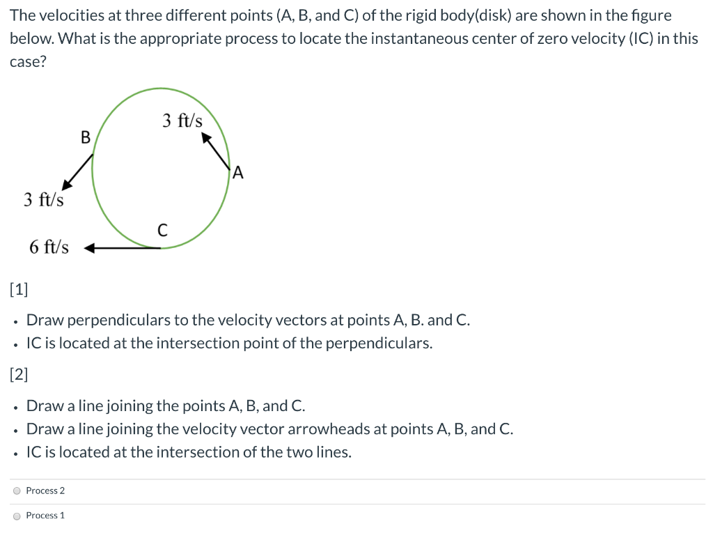 Solved The velocities at three different points (A, B, and | Chegg.com
