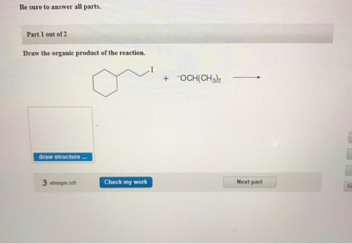 Solved Draw the organic product of the reaction Chegg com