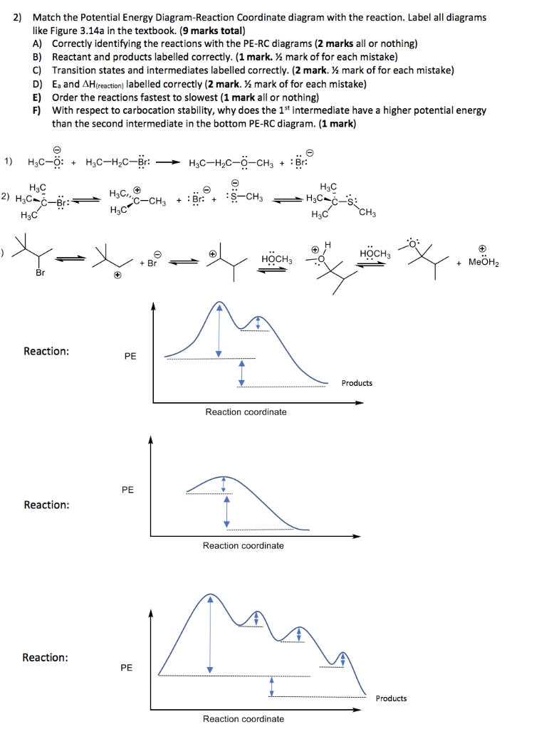 Solved 2) Match the Potential Energy Diagram-Reaction | Chegg.com