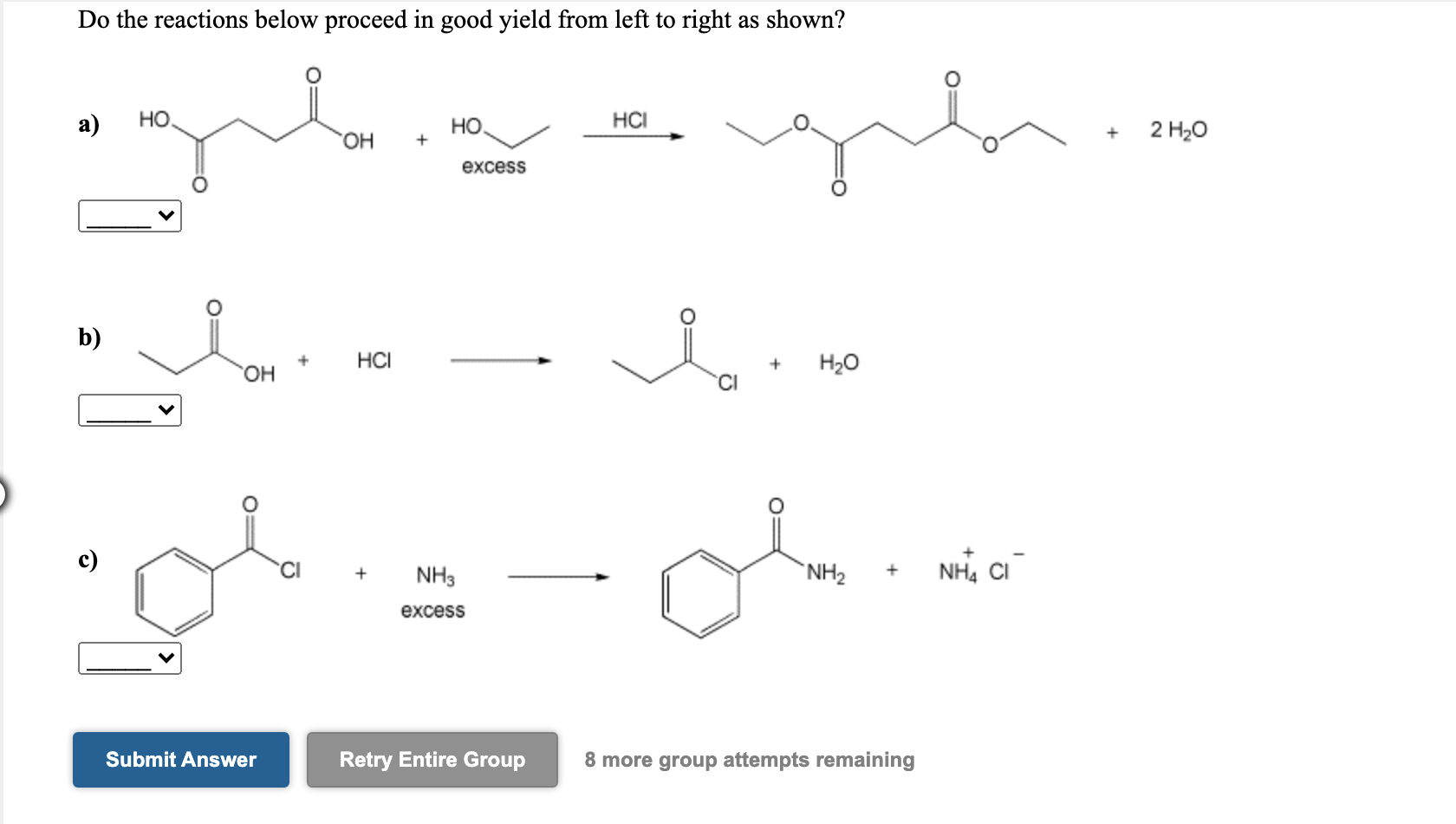 Solved Do the reactions below proceed in good yield from | Chegg.com