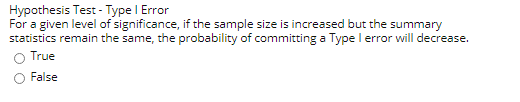 Solved Hypothesis Test - Type 1 Error For a given level of | Chegg.com