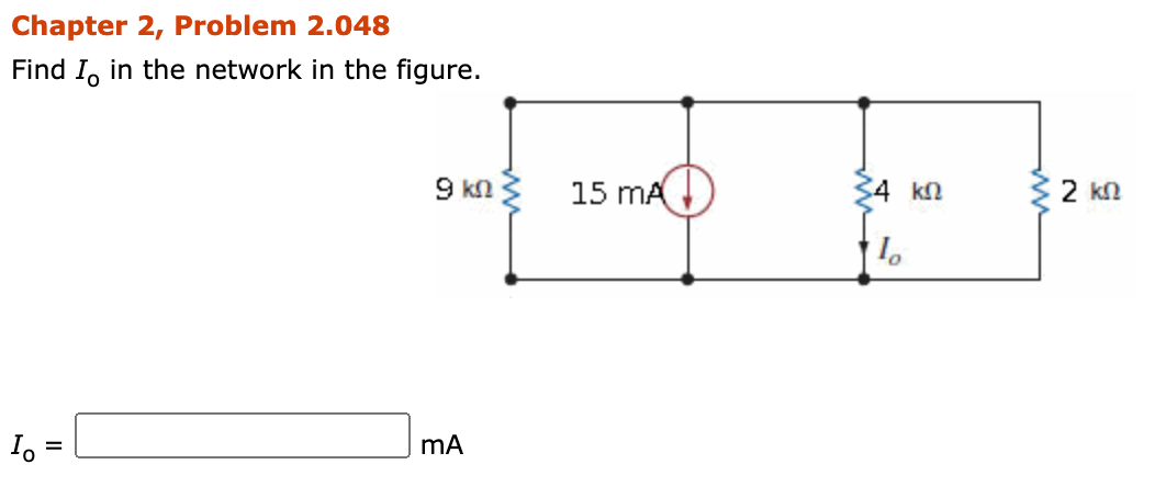Solved Chapter 2, Problem 2.048 Find I in the network in the | Chegg.com