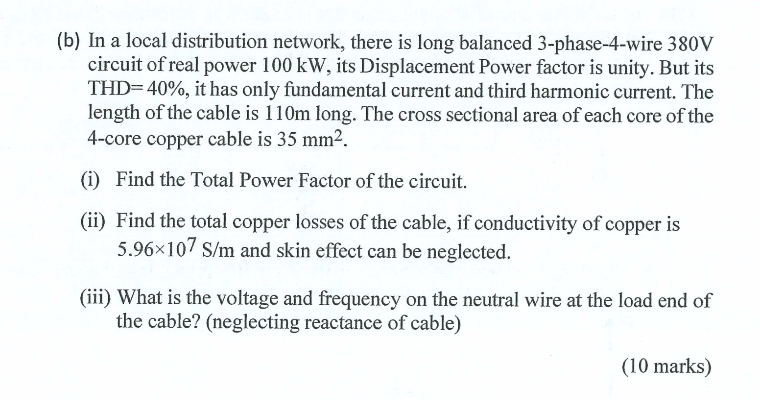 Solved 66 23 5 ﻿(b) ﻿In a local distribution network, there | Chegg.com