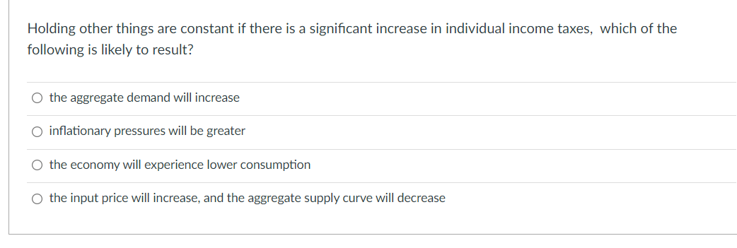 Solved Holding other things are constant if there is a | Chegg.com