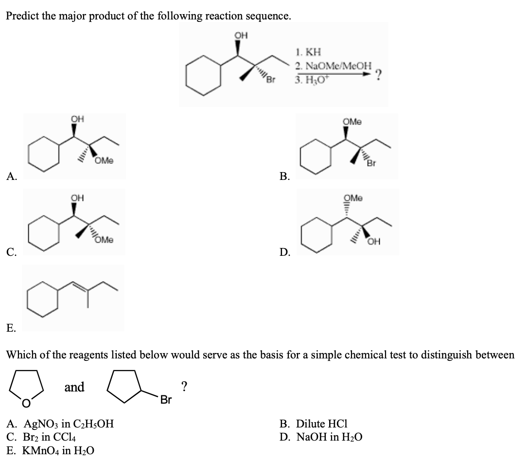 Solved What is the major product of the following reaction? | Chegg.com