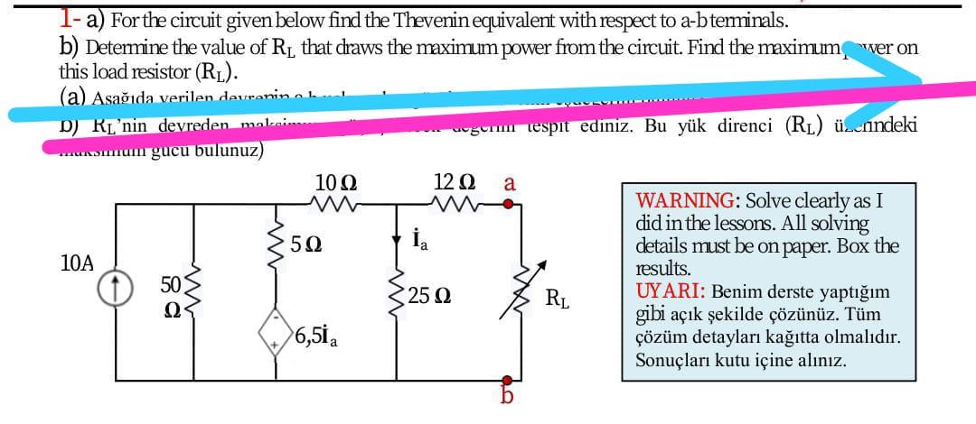 Solved For the circuit given below find the Thevenin | Chegg.com