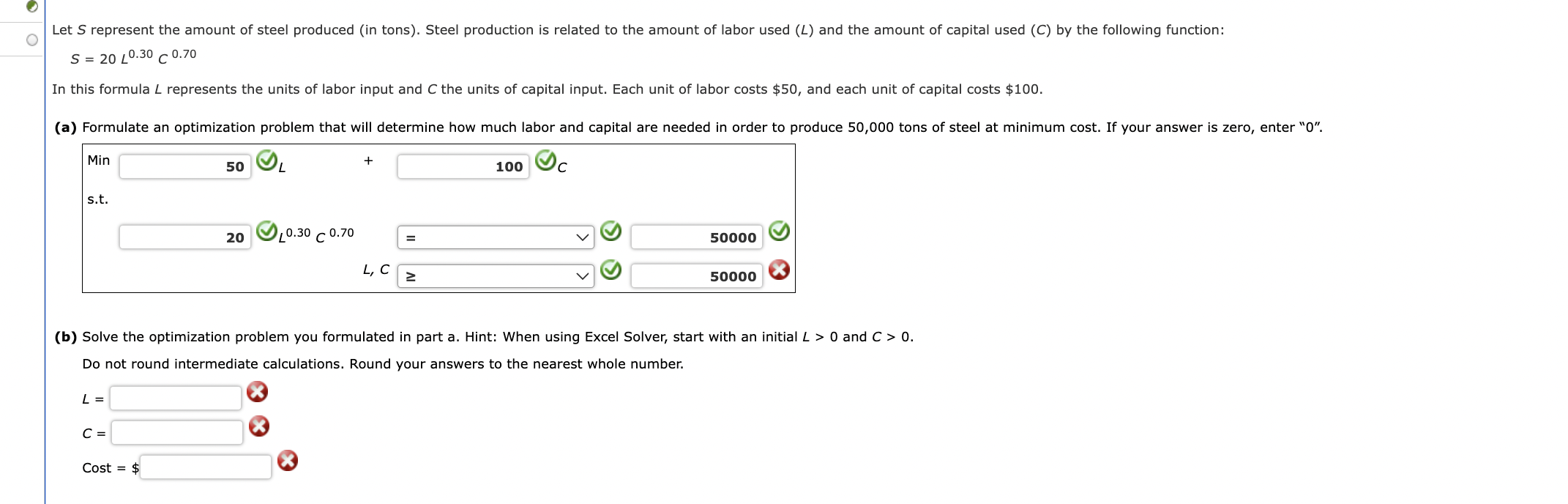 Solved Let S Represent The Amount Of Steel Produced (in | Chegg.com