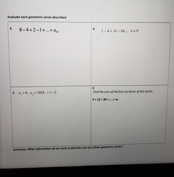 geometric series edgenuity assignment answers