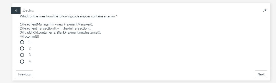 Solved 4 10 points Which of the lines from the following | Chegg.com