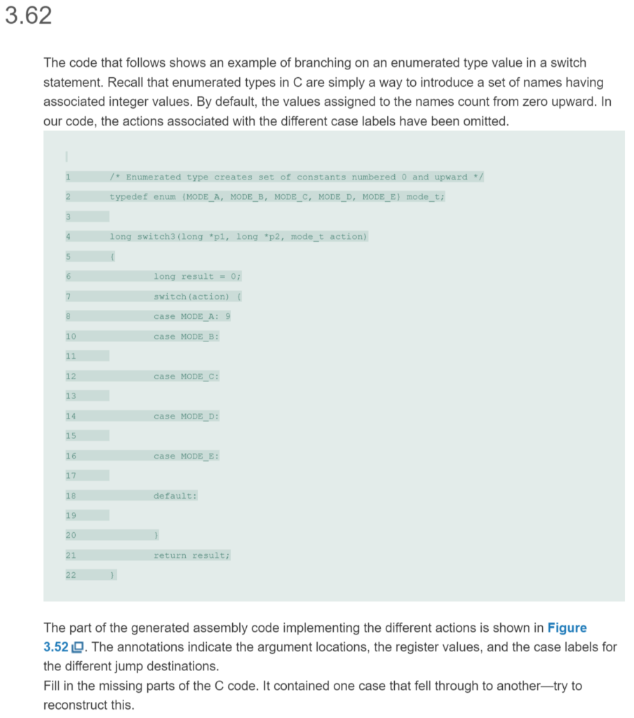 Solved 3.62 The code that follows shows an example of | Chegg.com