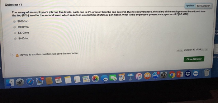 Solved Question 17 1 points Save Answer The salary o an | Chegg.com